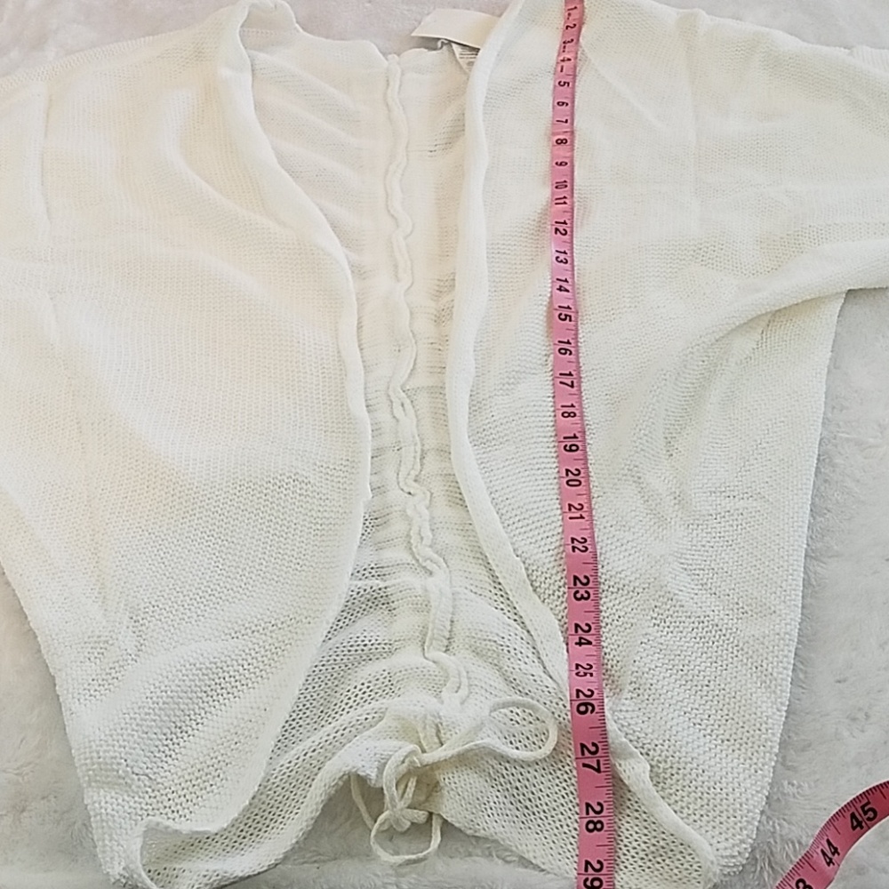 NWT! Ivory White Boho shrug cardigan w/ruched back - Picture 6 of 6